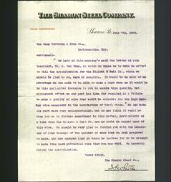 Letterhead - The Sharon Steel Company