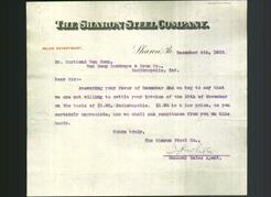 Letterhead - The Sharon Steel Company