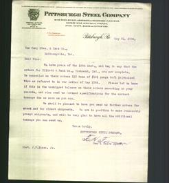 Letterhead - Pittsburgh Steel Company