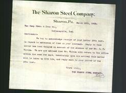 Letterhead - The Sharon Steel Company