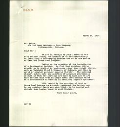 Letter - Mr. McKee, c/o Van Camp Hardware & Iron Co.