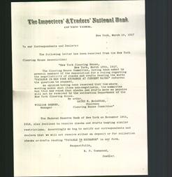 Letterhead - The Importers' & Traders' National Bank