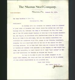 Letterhead - The Sharon Steel Company