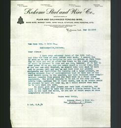 Letterhead - Kokomo Steel and Wire Co.