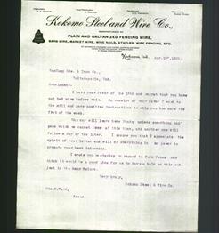 Letterhead - Kokomo Steel and Wire Co.