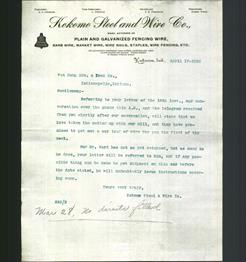 Letterhead - Kokomo Steel and Wire Co.