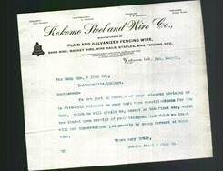 Letterhead - Kokomo Steel and Wire Co.