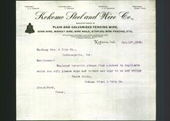 Letterhead - Kokomo Steel and Wire Co.