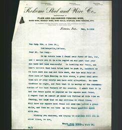 Letterhead - Kokomo Steel and Wire Co.