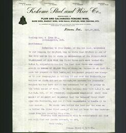 Letterhead - Kokomo Steel and Wire Co.