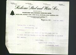 Letterhead - Kokomo Steel and Wire Co.