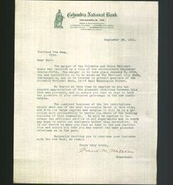 Letterhead - Columbia National Bank