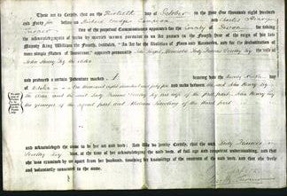 Deed by Married Women - The Right Honorable Lady Frances Dorothy Ley-Original Ancestry